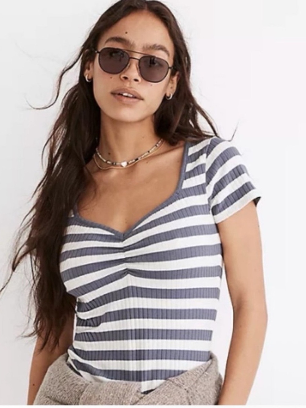 Madewell Striped Sweetheart Tee Size XL